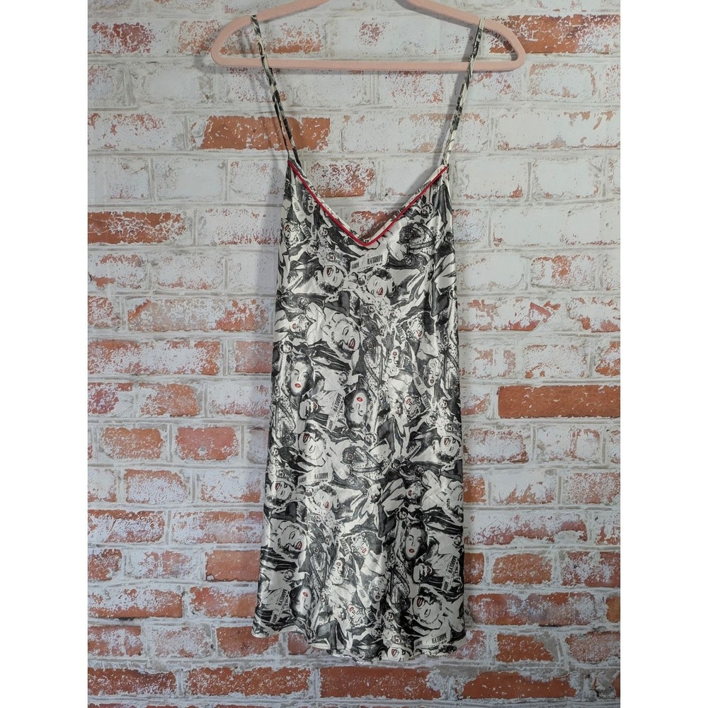 Marilyn Monroe Nightgown Women Medium White Black Graphic Print Sleepwear Slip